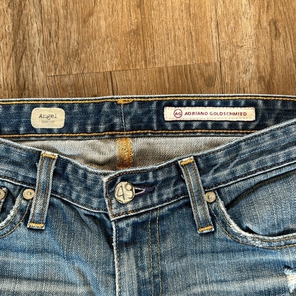 AG ADRIANO GOLDSCHMIED DISTRESSED BOOTCUT JEANS (27R) - Picture 5 of 10